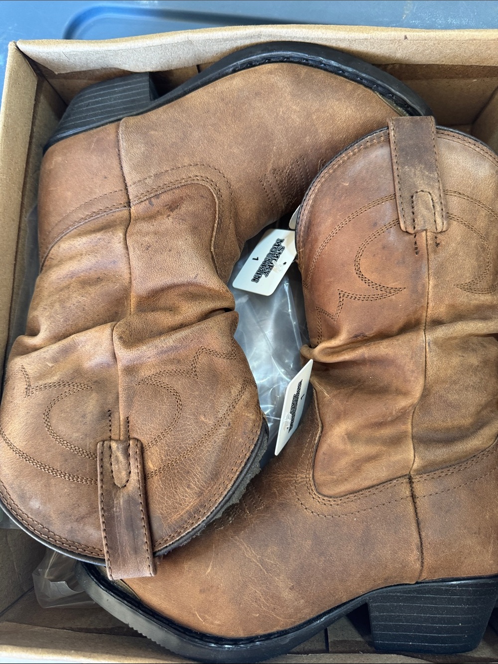 Kids Brown Western Pull-On Boots